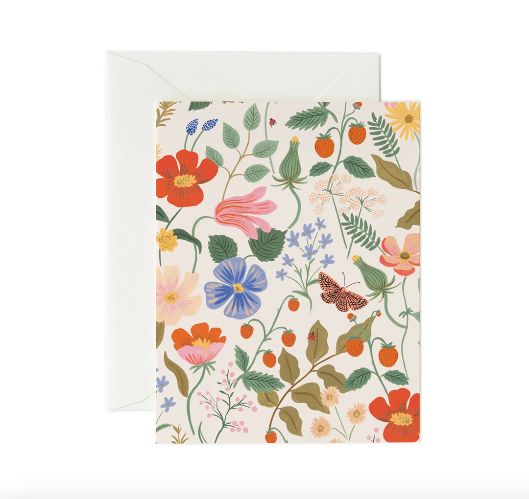 Rifle Paper Co. Card - Strawberry Fields Cream