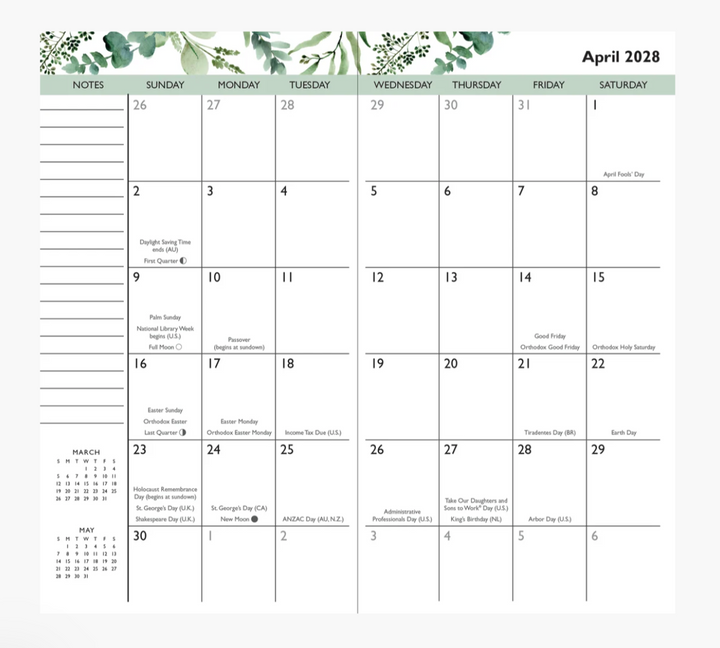 Peter Pauper Press 2027-28 2 Year Pocket Planner - Eucalyptus
