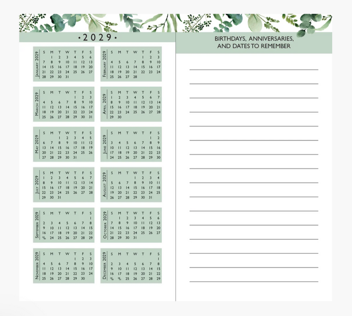 Peter Pauper Press 2027-28 2 Year Pocket Planner - Eucalyptus