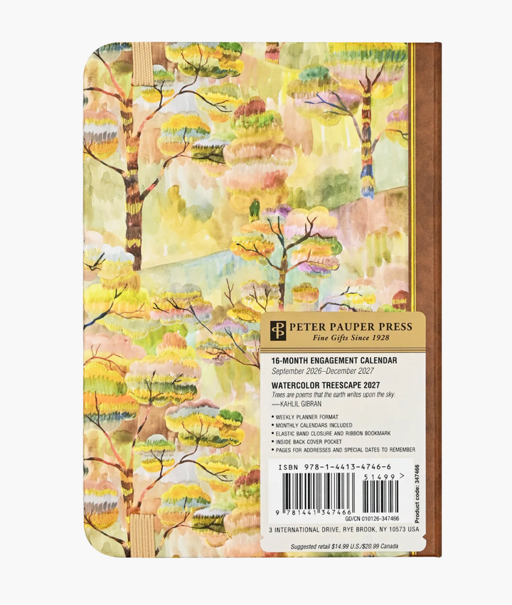 Peter Pauper Press 2027 Weekly Planner - Watercolor Treescape
