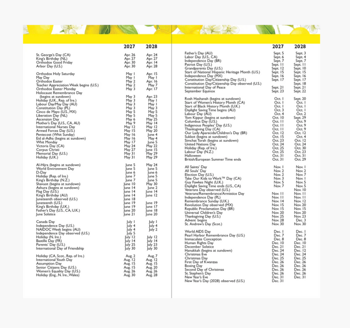 Peter Pauper Press 2027-28 2 Year Pocket Planner - Amalfi Lemons