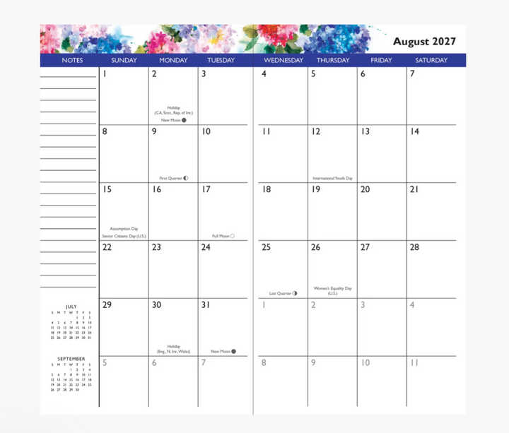 Peter Pauper Press 2027-28 2 Year Pocket Planner - Hydrangeas