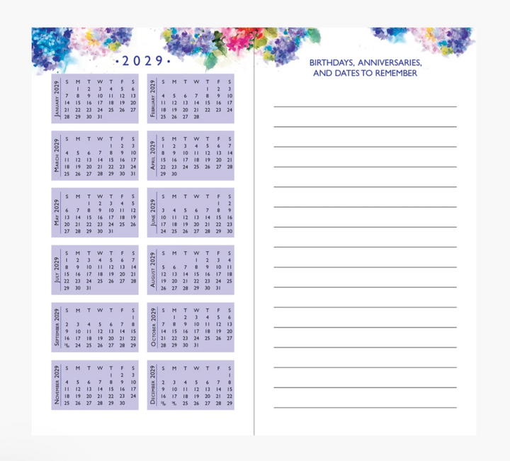 Peter Pauper Press 2027-28 2 Year Pocket Planner - Hydrangeas