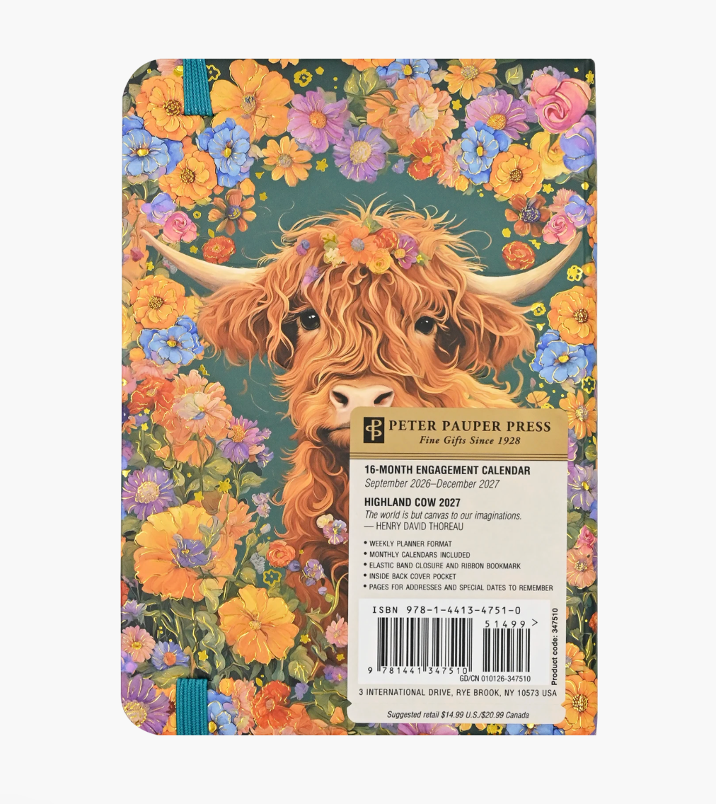 Peter Pauper Press 2027 Weekly Planner - Highland Cow