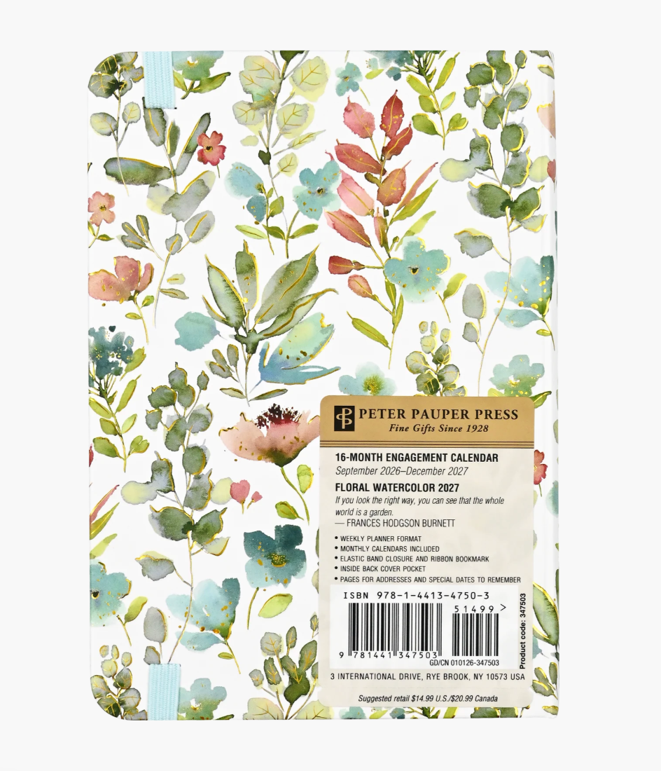 Peter Pauper Press 2027 Weekly Planner - Floral Watercolor