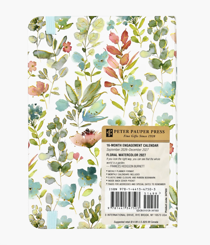 Peter Pauper Press 2027 Weekly Planner - Floral Watercolor