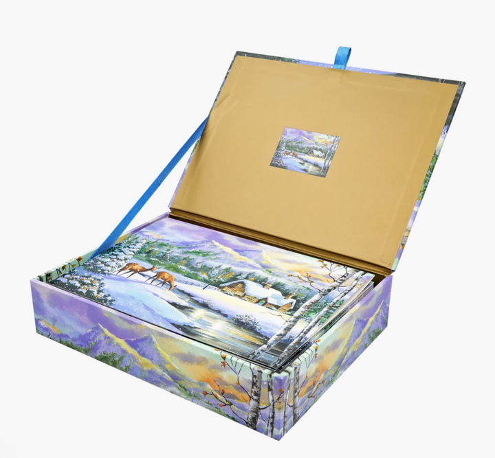 Deluxe Boxed Christmas Cards - Winter Sunset