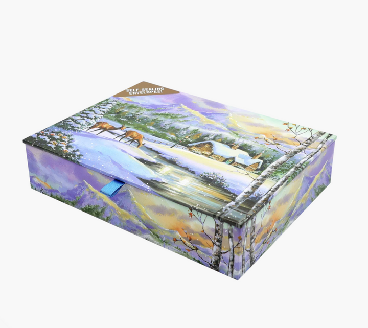 Deluxe Boxed Christmas Cards - Winter Sunset
