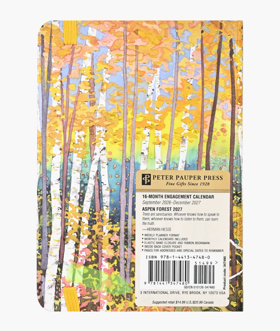 Peter Pauper Press 2027 Weekly Planner -Aspen Forest