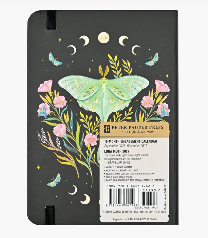Peter Pauper Press 2027 Weekly Planner - Luna Moth