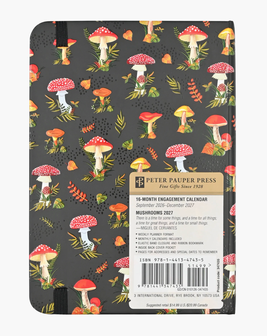 Peter Pauper Press 2027 Weekly Planner - Mushrooms