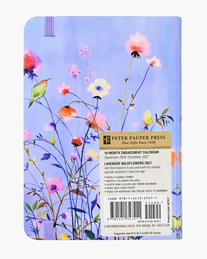 Peter Pauper Press 2027 Weekly Planner - Lavender Wildflowers