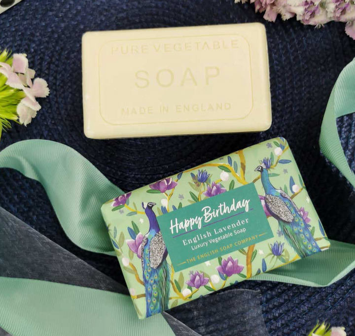 Happy Birthday Soap Bar - Lavender Peacock