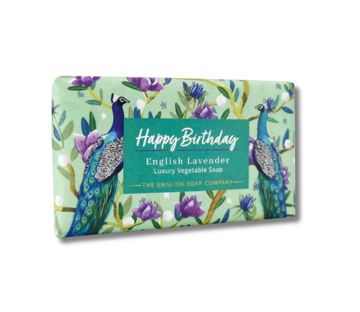 Happy Birthday Soap Bar - Lavender Peacock