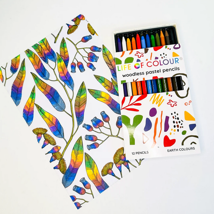Life of Colour Pastel Pencils - Set of 12 - Earth Colour
