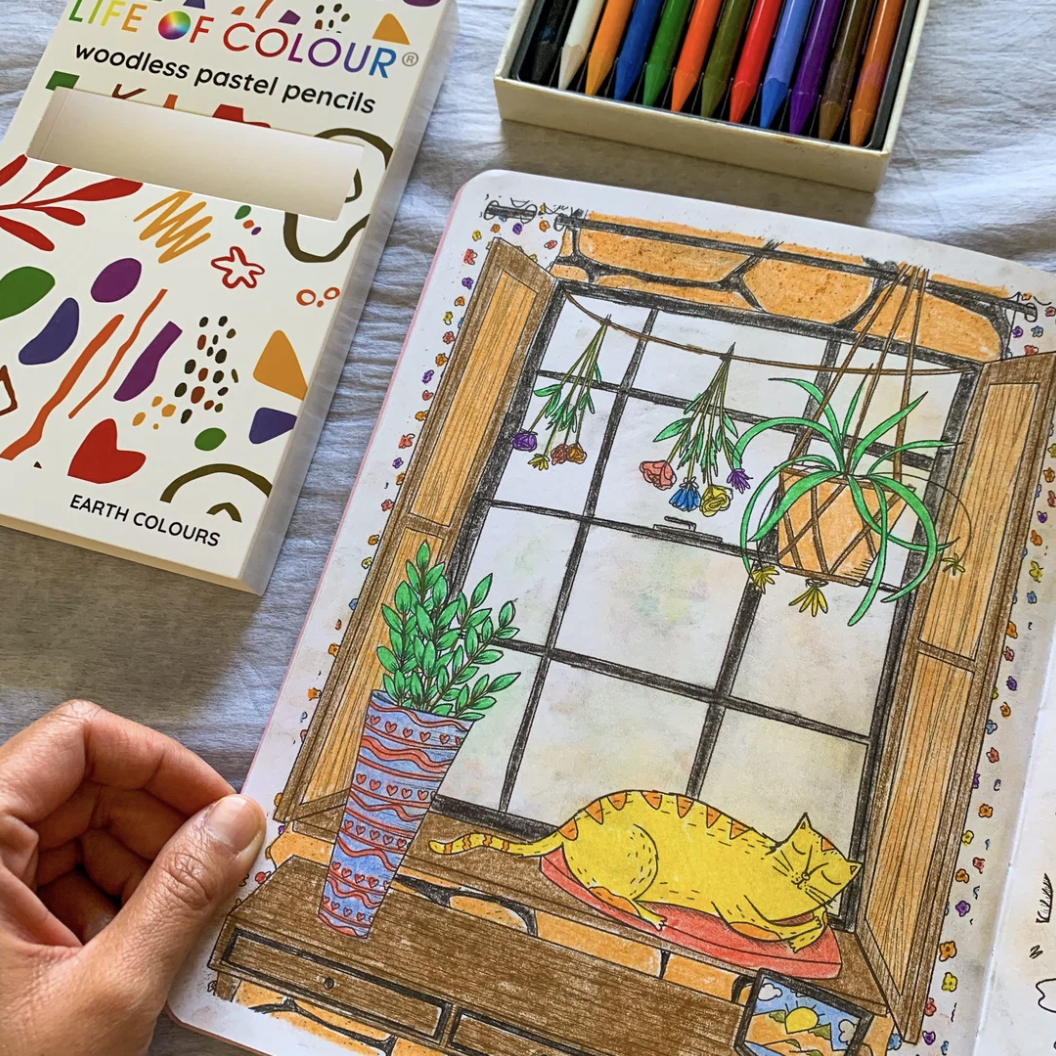 Life of Colour Pastel Pencils - Set of 12 - Earth Colour