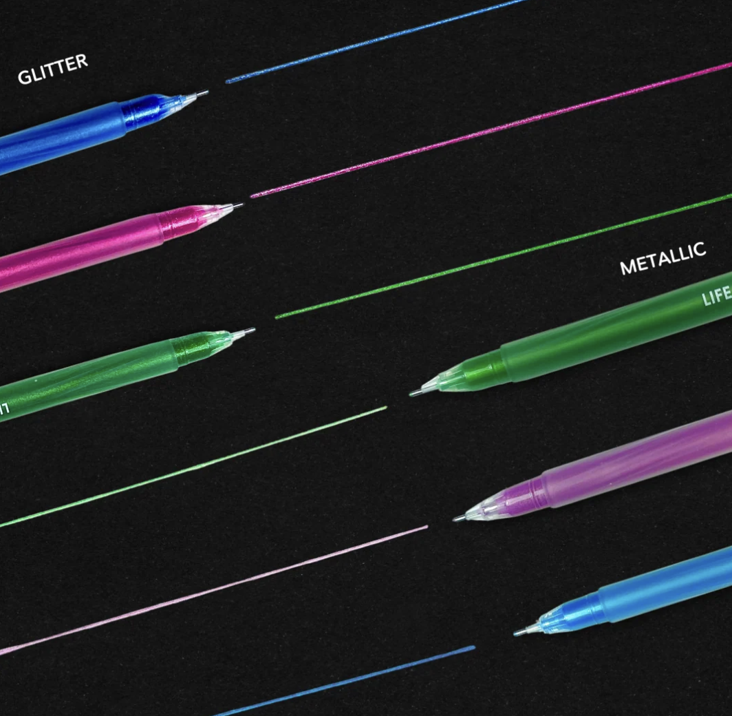 Life of Colour Juicy Gel Pens - Set of 24 - Metallic and Glitter
