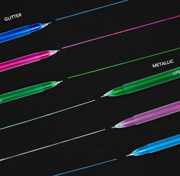 Life of Colour Juicy Gel Pens - Set of 24 - Metallic and Glitter