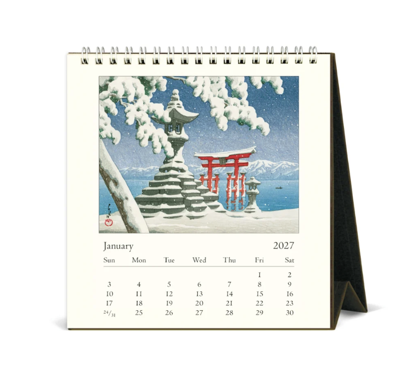 Cavallini 2027 Desk Calendar - Japanese Woodblocks