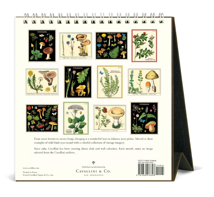 Cavallini 2027 Desk Calendar - Foraging