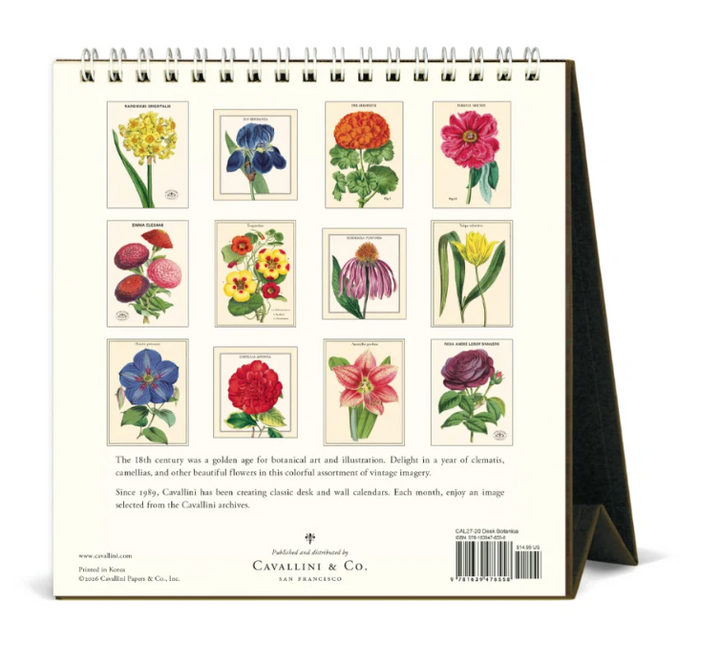 Cavallini 2027 Desk Calendar - Botanica