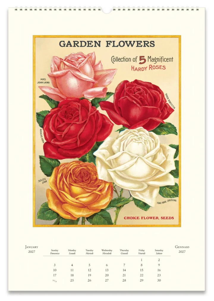 Cavallini 2027 Wall Calendar - Garden Flowers