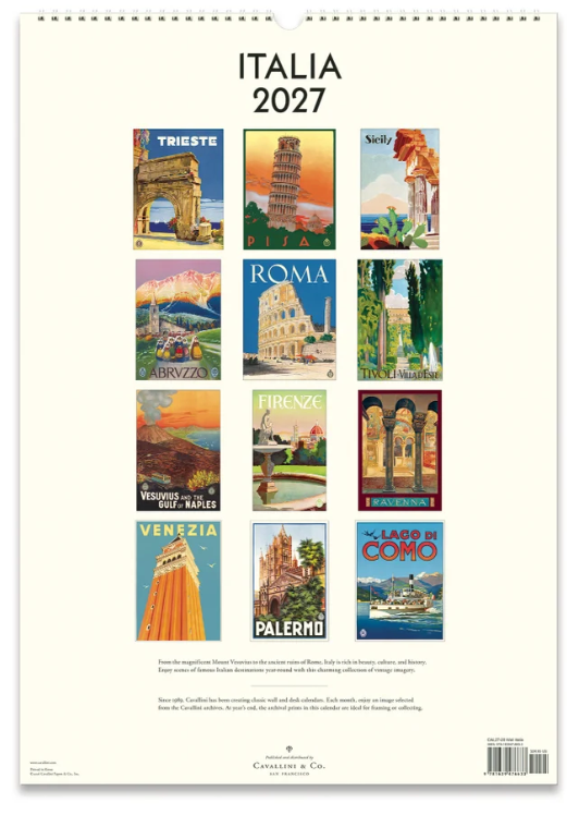 Cavallini 2027 Wall Calendar - Italia