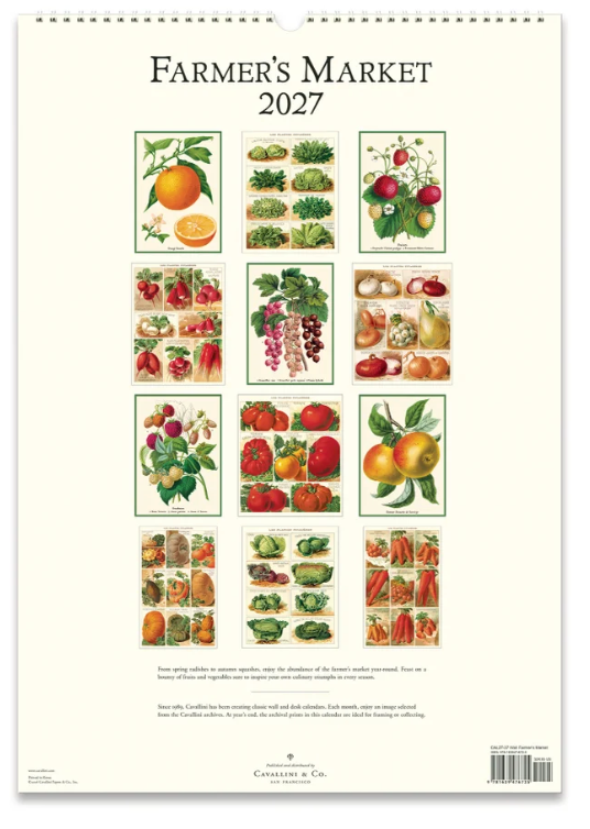 Cavallini 2027 Wall Calendar - Farmers Market