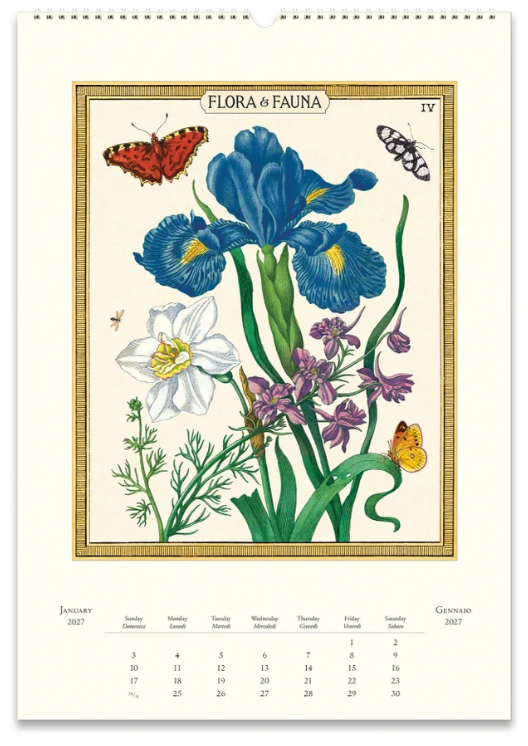 Cavallini 2027 Wall Calendar - Flora & Fauna