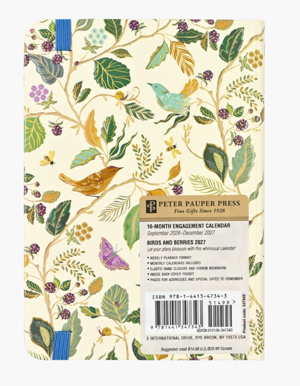 Peter Pauper Press 2027 Weekly Planner - Birds & Berries