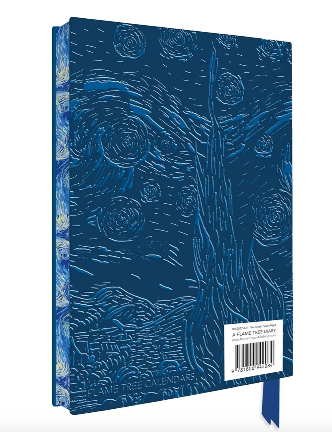 Flame Tree 2027 Leather Diary - Vincent Van Gogh - Starry Night