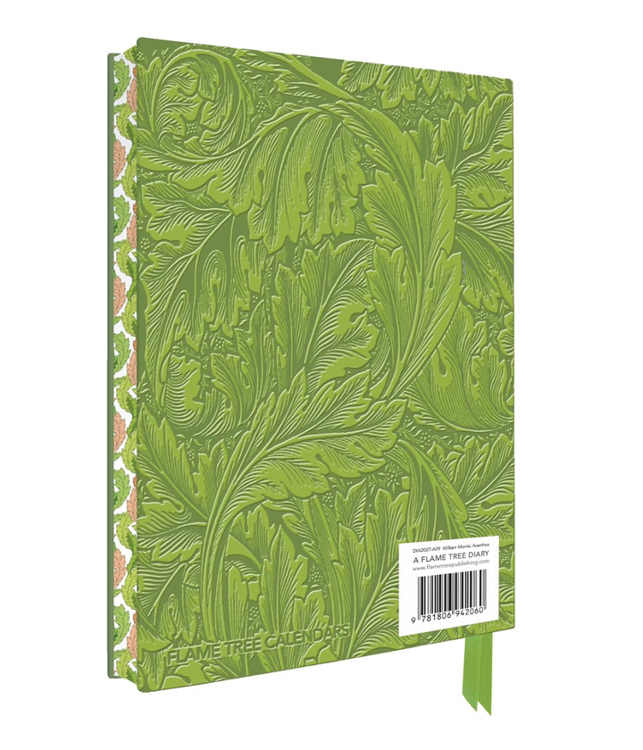 Flame Tree 2027 Leather Diary - William Morris - Acanthus