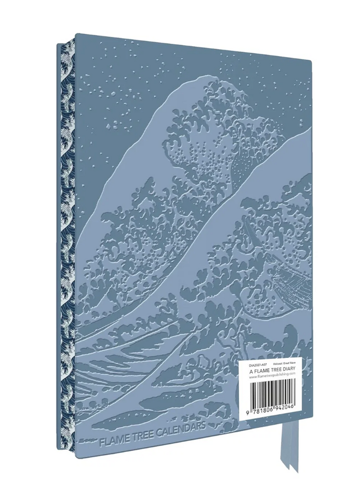 Flame Tree 2027 Leather Diary - Katsushika Hokusai - The Great Wave