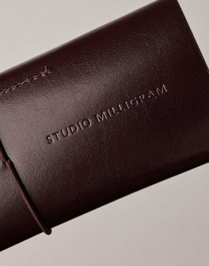 Studio Milligram Recycled Leather Pen Case - Burgundy
