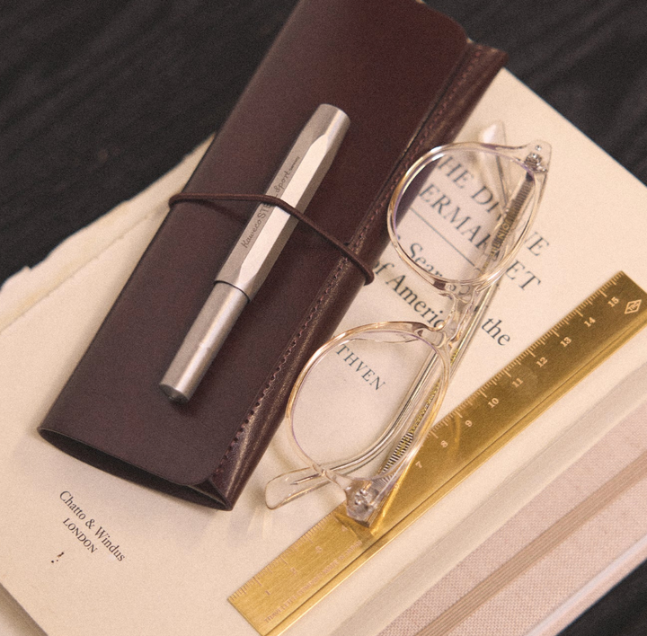Studio Milligram Recycled Leather Pen Case - Burgundy