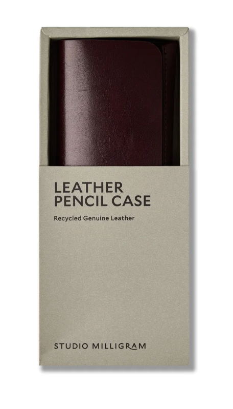 Studio Milligram Recycled Leather Pen Case - Burgundy