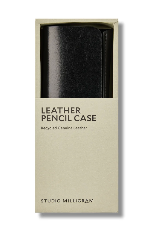 Studio Milligram Recycled Leather Pen Case - Black