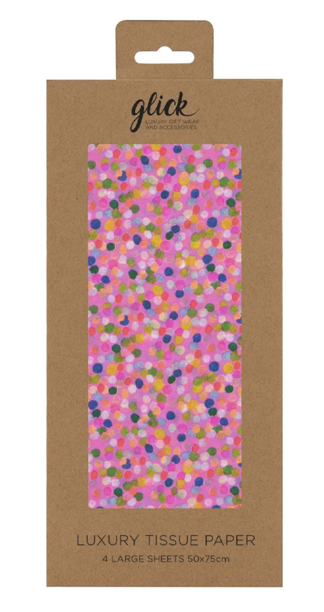 Tissue Paper - Spotty Pink 4 Sheets