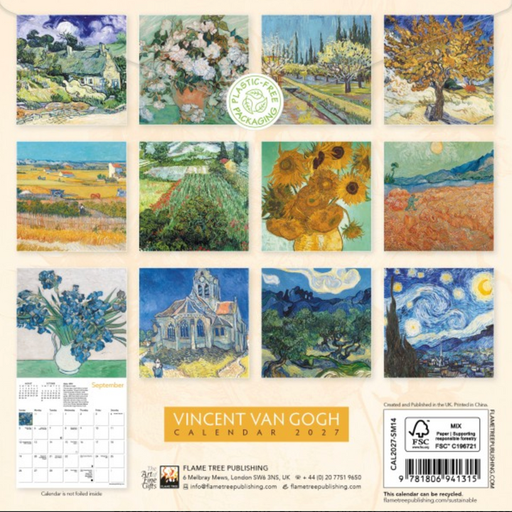 2027 Flame Tree Mini Calendar - Vincent Van Gogh
