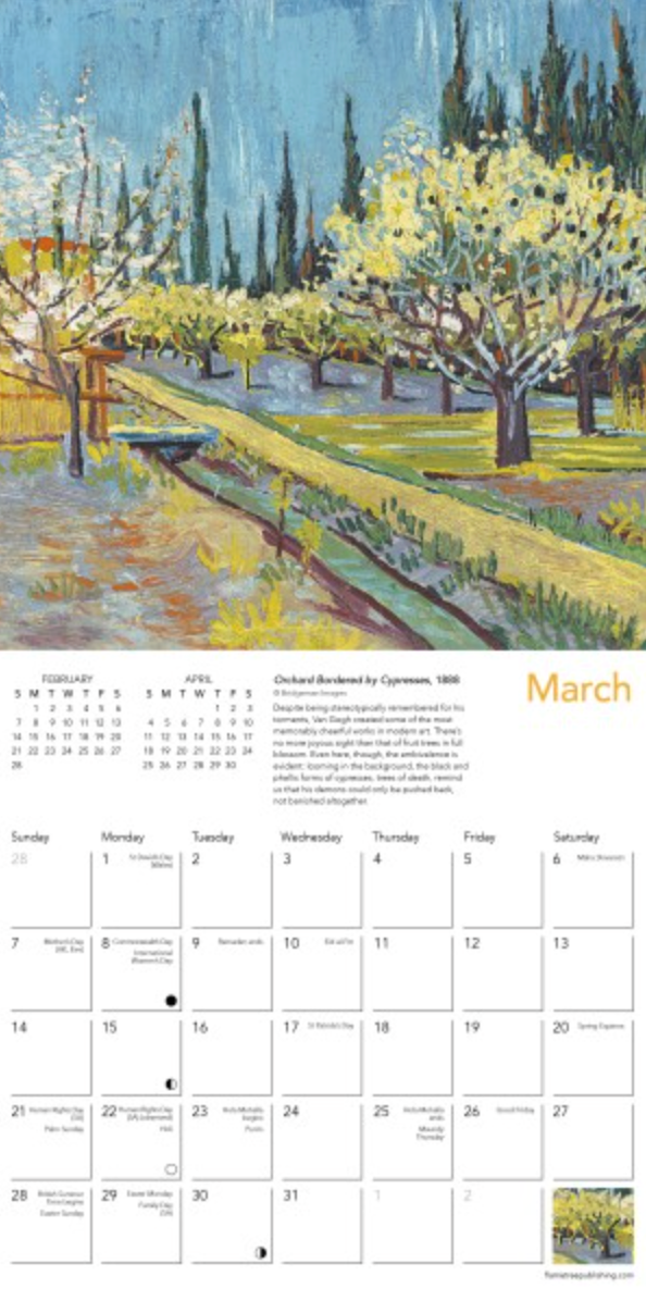 2027 Flame Tree Mini Calendar - Vincent Van Gogh