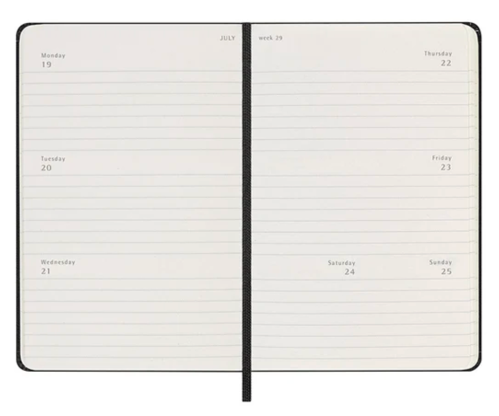 Moleskine 2027 Weekly Horizontal Hard Cover Diary Pocket - Black