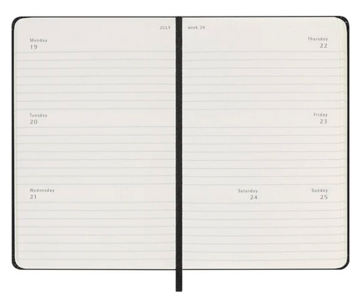 Moleskine 2027 Weekly Horizontal Hard Cover Diary Pocket - Black