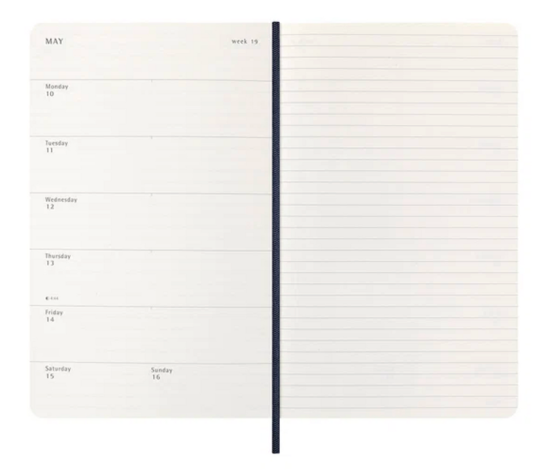 Moleskine 2027 Weekly Large Soft Cover Diary - Sapphire Blue