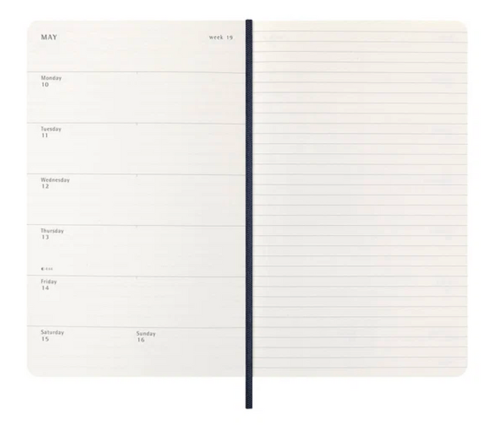 Moleskine 2027 Weekly Large Soft Cover Diary - Sapphire Blue