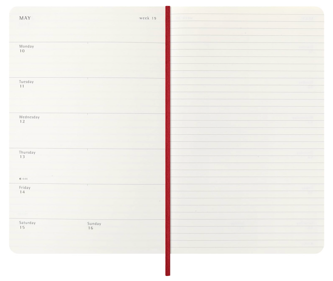 Moleskine 2027 Weekly Large Soft Cover Diary - Scarlet