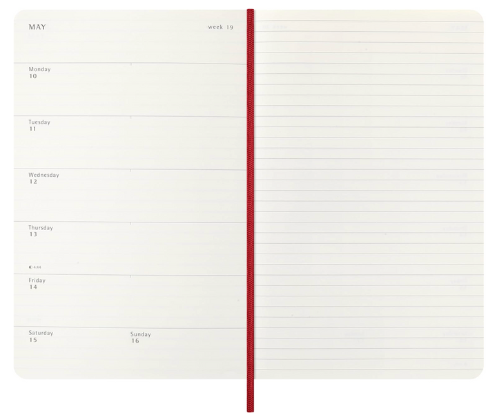 Moleskine 2027 Weekly Large Soft Cover Diary - Scarlet