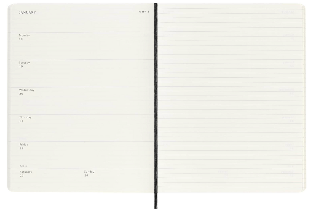 Moleskine 2027 Weekly Diary Soft Cover XL - Black