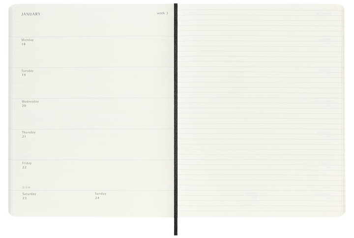 Moleskine 2027 Weekly Diary Soft Cover XL - Black