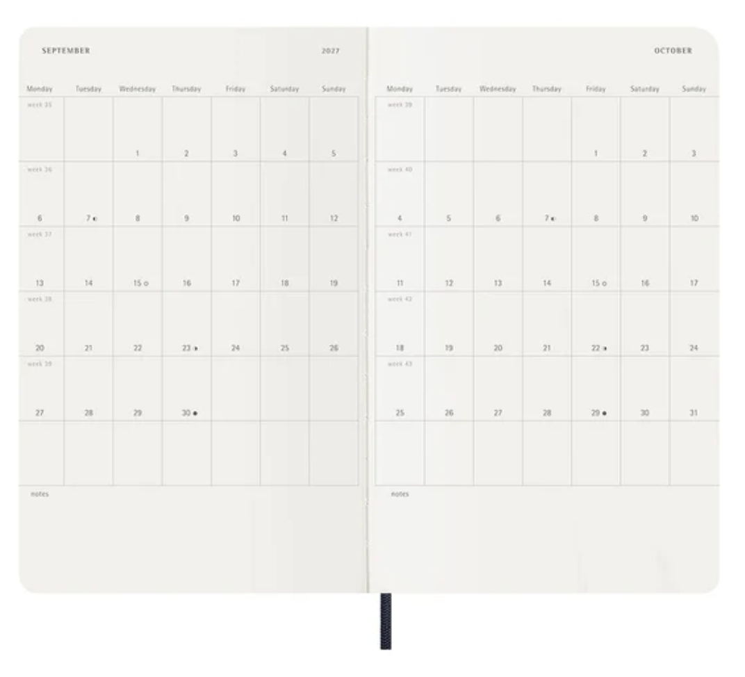 Moleskine 2027 Daily Diary Soft Cover Large - Sapphire