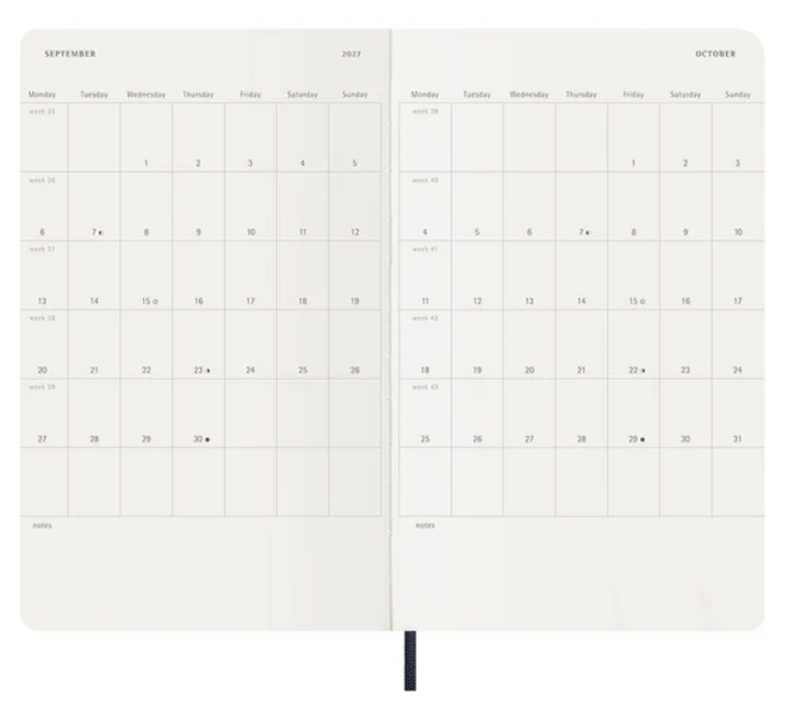 Moleskine 2027 Daily Diary Soft Cover Large - Sapphire